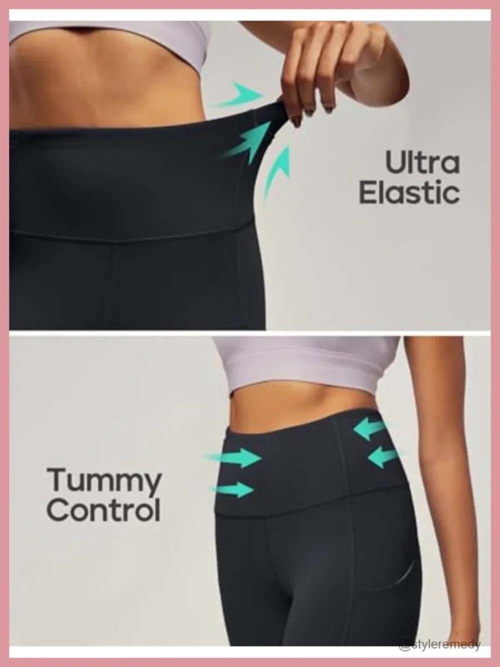 High Waisted Tummy Control Leggings with Pockets Butt Lifting Yoga Pants 4